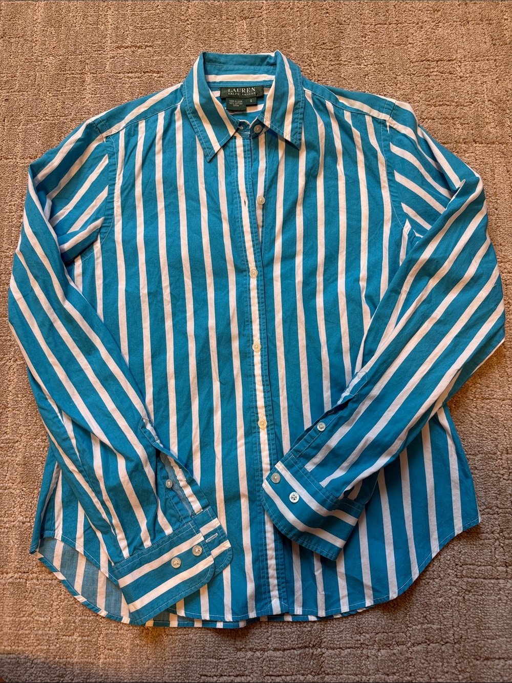 Lauren Ralph Lauren striped cotton button up shirt sz S